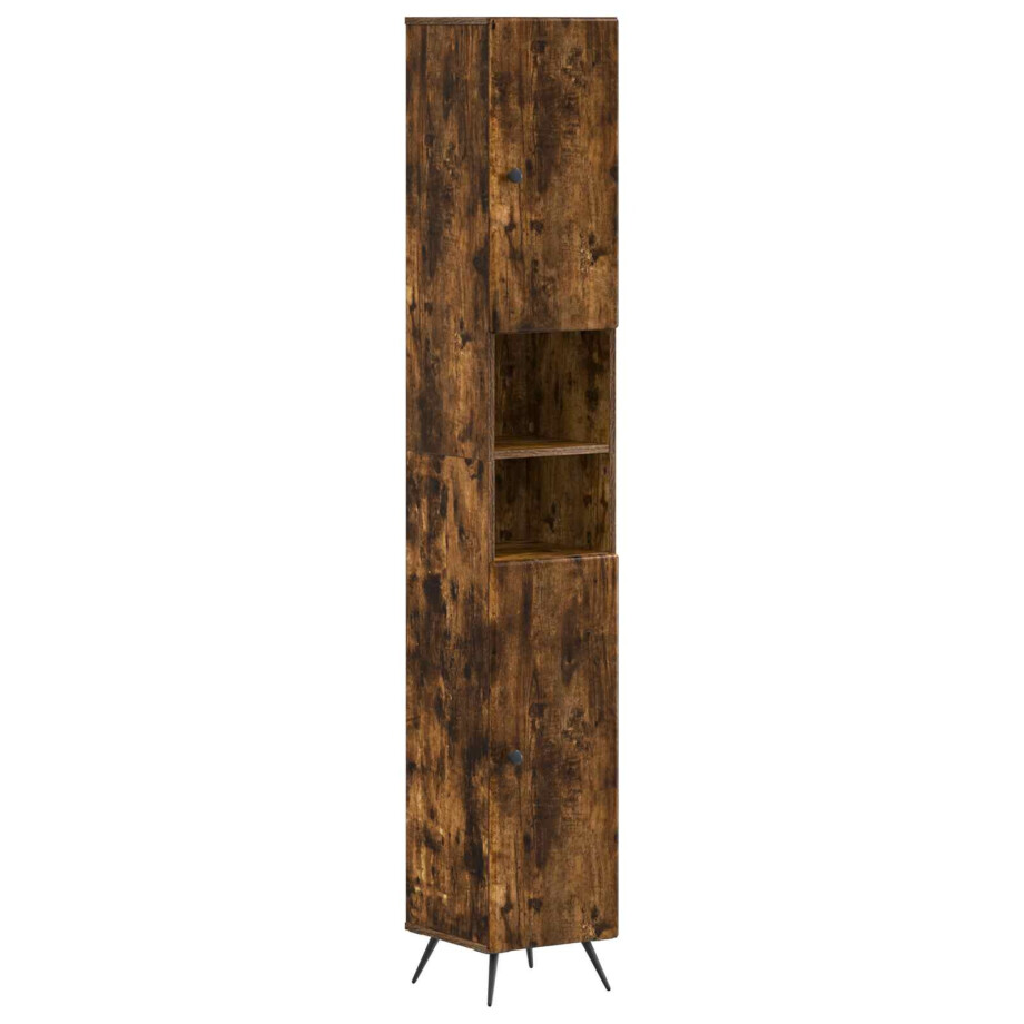 vidaXL Badkamerkast met Open Plank BREDA Gerookt eiken vidaXL Badkamerkast met Open Plank BREDA Gerookt eiken afbeelding 1