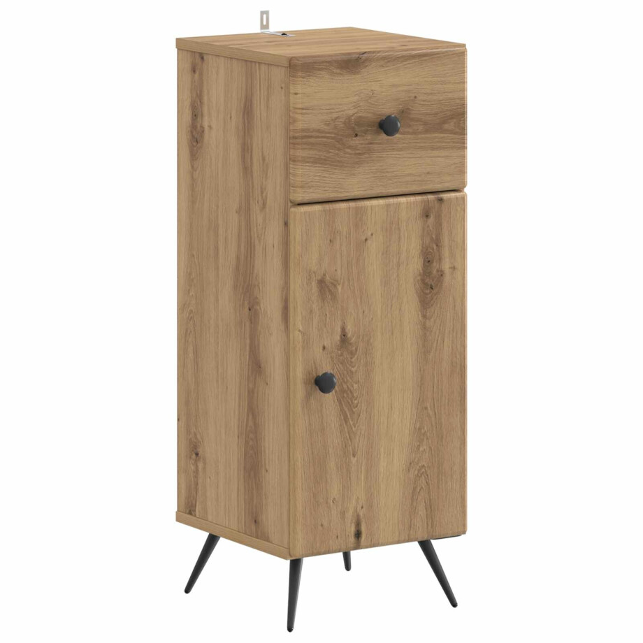 vidaXL Badkamer Opbergkast BREDA Artisanaal eiken 30 x 31 x 80 cm afbeelding 1