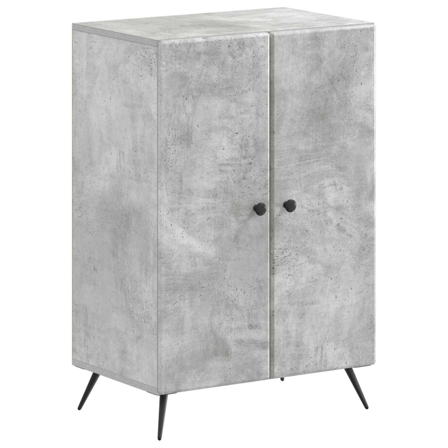 vidaXL Schoenenkast BREDA 59,5 x 39,5 x 90 cm Bewerkt hout Betongrijs afbeelding 1