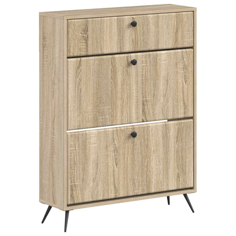vidaXL Schoenenkast BREDA 78 x 24 x 103 cm Bewerkt hout Sonoma Eiken afbeelding 1