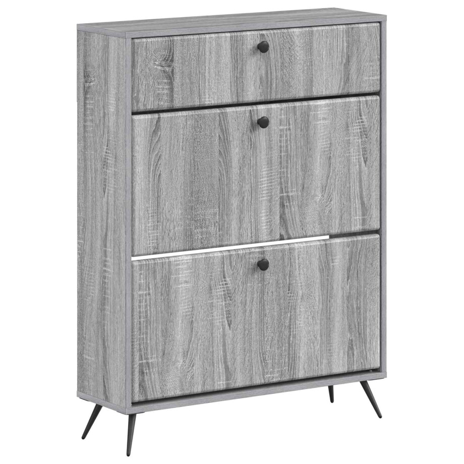 vidaXL Schoenenkast BREDA 78 x 24 x 103 cm Bewerkt hout Grijs Sonoma vidaXL Schoenenkast BREDA 78 x 24 x 103 cm Bewerkt hout Grijs Sonoma afbeelding 1