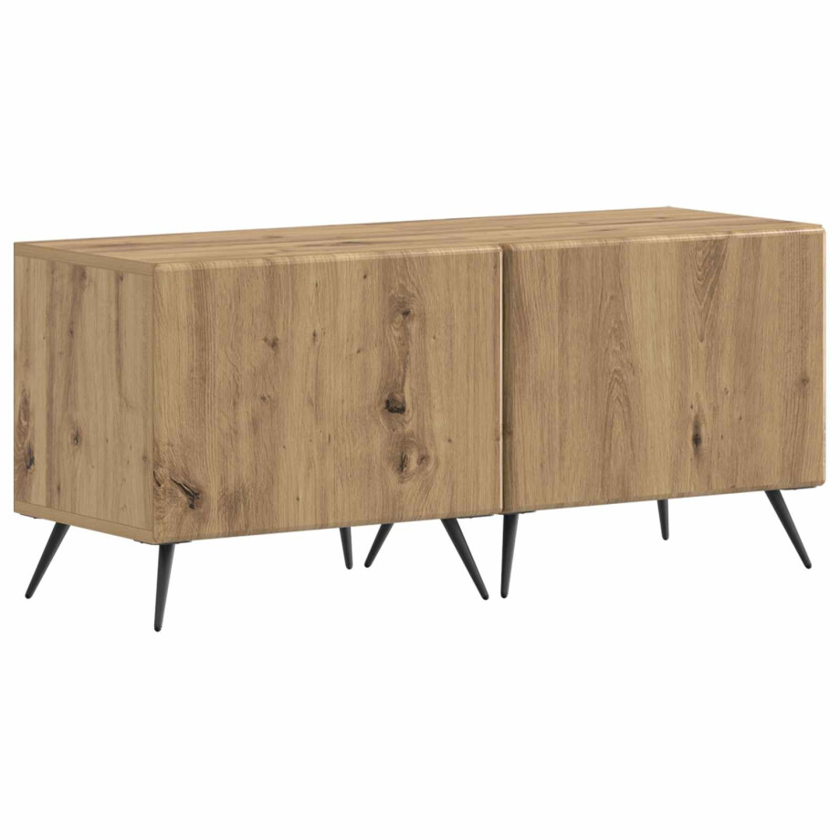 vidaXL Tv-meubel Artisanaal eiken Bewerkt hout vidaXL Tv-meubel Artisanaal eiken Bewerkt hout afbeelding 1