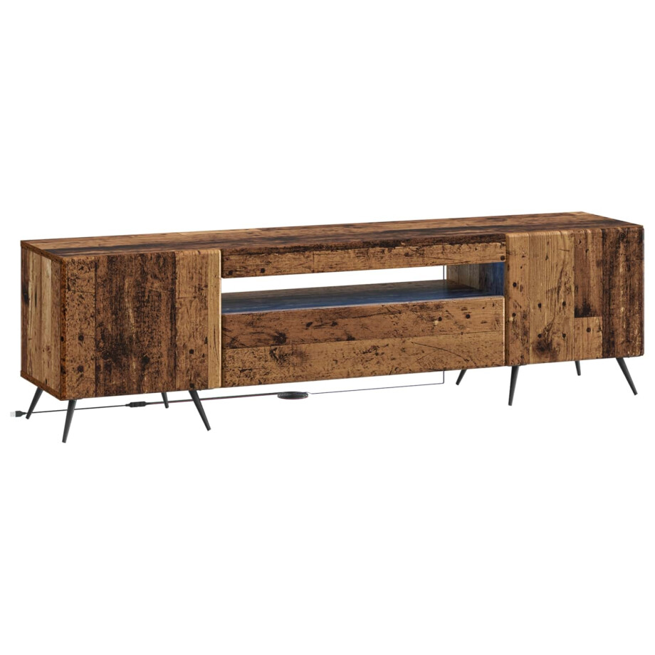 vidaXL LED tv-meubel Oud hout Bewerkt hout afbeelding 1