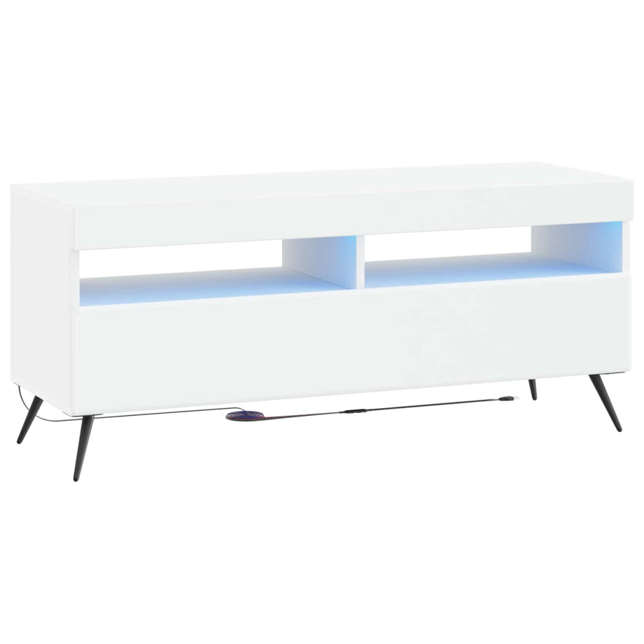vidaXL LED tv-meubel Wit Bewerkt hout vidaXL LED tv-meubel Wit Bewerkt hout afbeelding 1