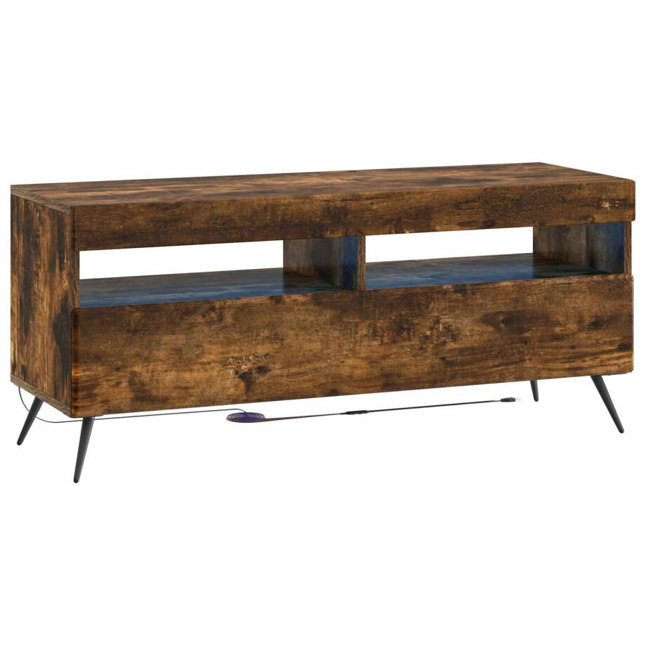 vidaXL LED tv-meubel Gerookt eiken Bewerkt hout afbeelding 1