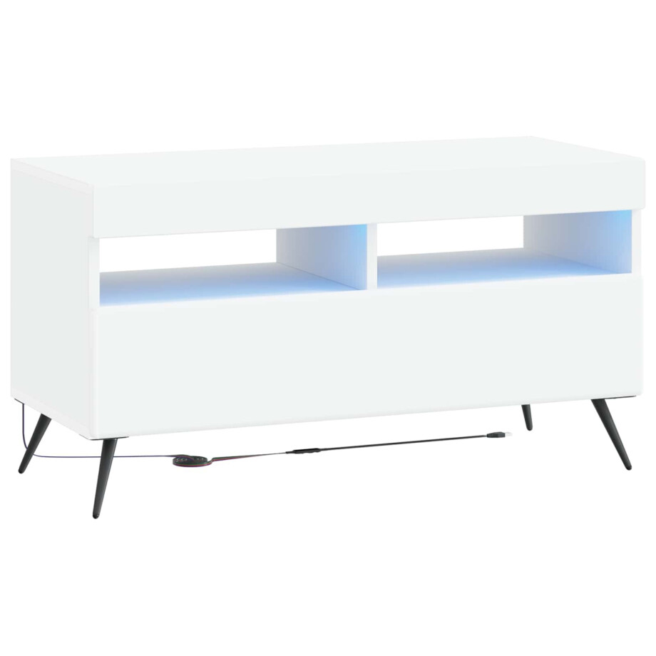 vidaXL LED tv-meubel Wit Bewerkt hout vidaXL LED tv-meubel Wit Bewerkt hout afbeelding 1