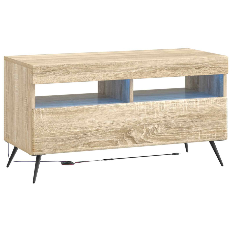 vidaXL LED tv-meubel Sonoma Eiken Bewerkt hout afbeelding 1