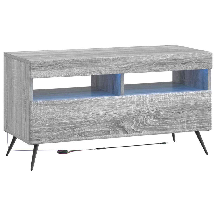 vidaXL LED tv-meubel Grijs Sonoma Bewerkt hout vidaXL LED tv-meubel Grijs Sonoma Bewerkt hout afbeelding 1