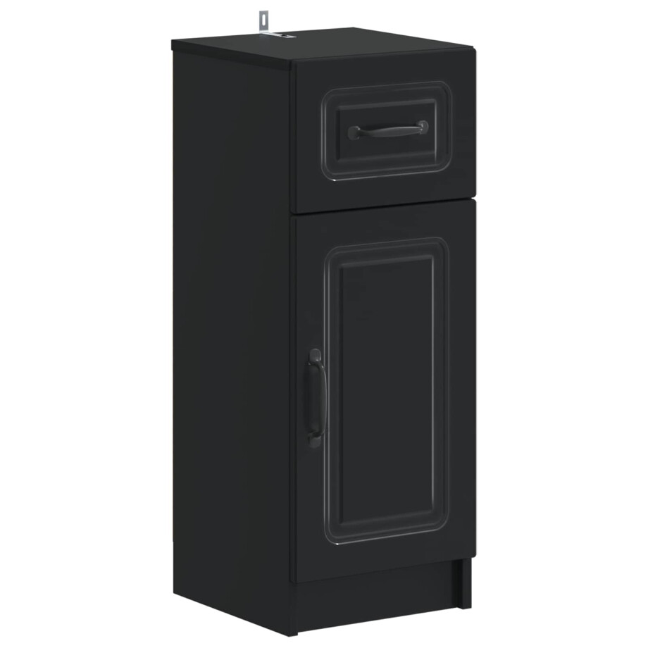 vidaXL Badkamer Opbergkast UTRECHT Zwart 30 x 31 x 77 cm Bewerkt hout afbeelding 1