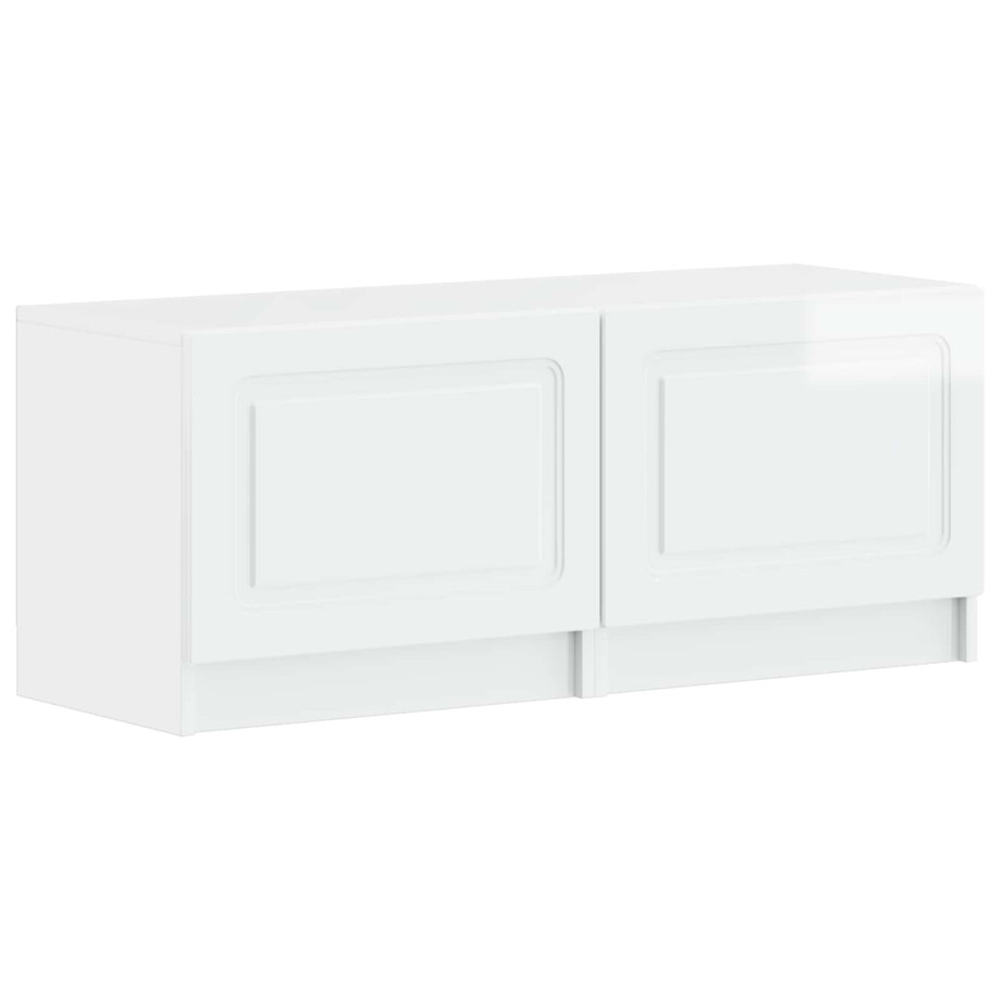 vidaXL Tv-meubel Hoogglans Wit Bewerkt hout afbeelding 1