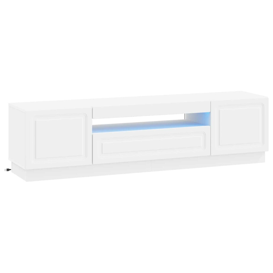 vidaXL LED tv-meubel Wit Bewerkt hout vidaXL LED tv-meubel Wit Bewerkt hout afbeelding 1