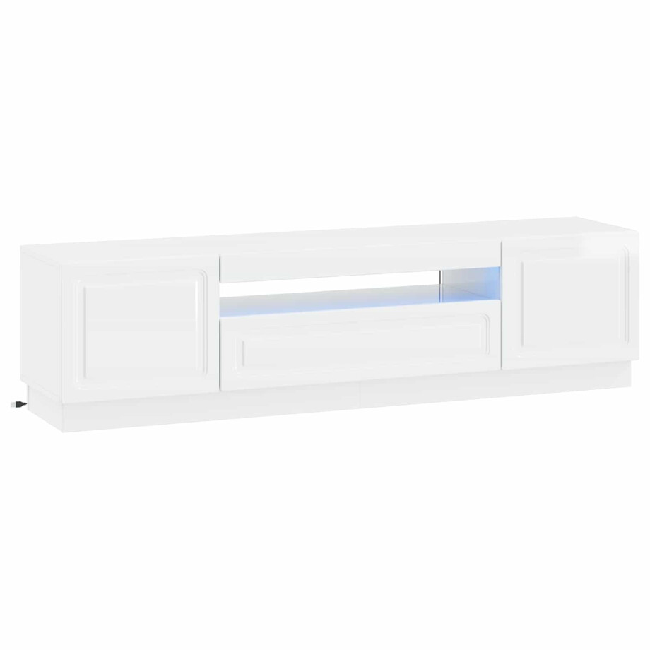 vidaXL LED tv-meubel Hoogglans Wit Bewerkt hout vidaXL LED tv-meubel Hoogglans Wit Bewerkt hout afbeelding 1