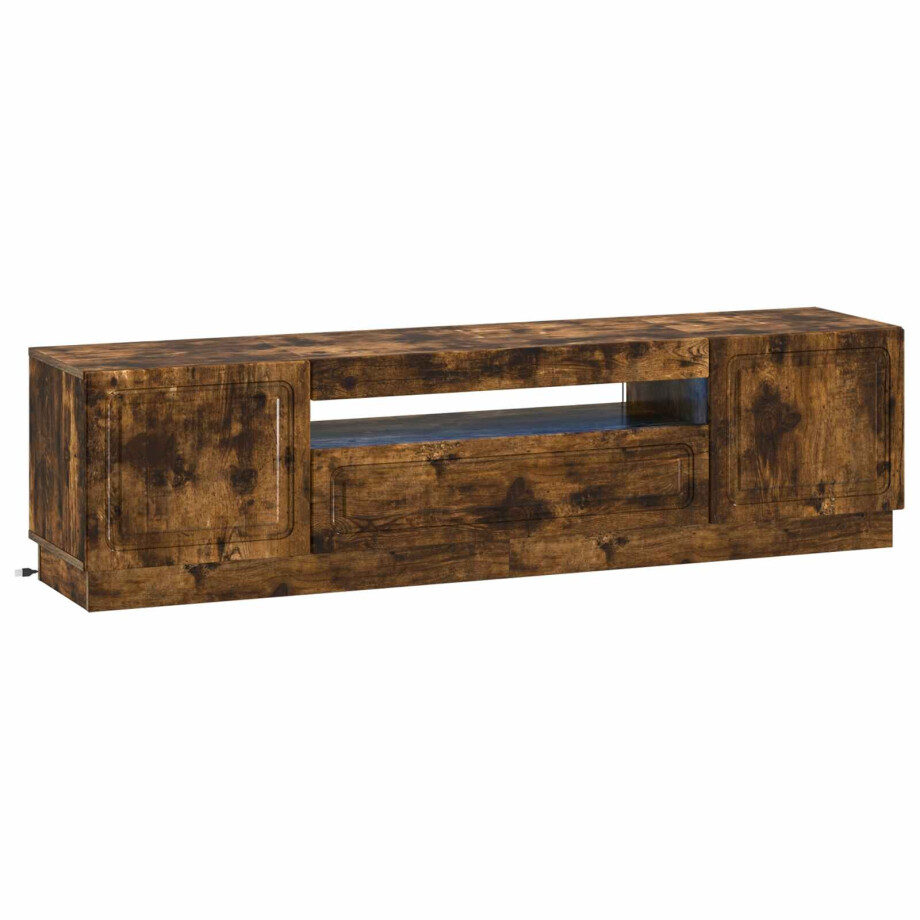 vidaXL LED tv-meubel Gerookt eiken Bewerkt hout afbeelding 1