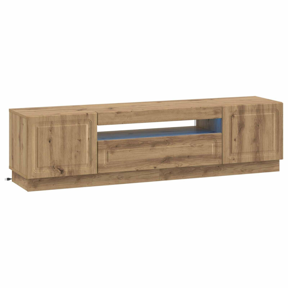 vidaXL LED tv-meubel Artisanaal eiken Bewerkt hout vidaXL LED tv-meubel Artisanaal eiken Bewerkt hout afbeelding 1