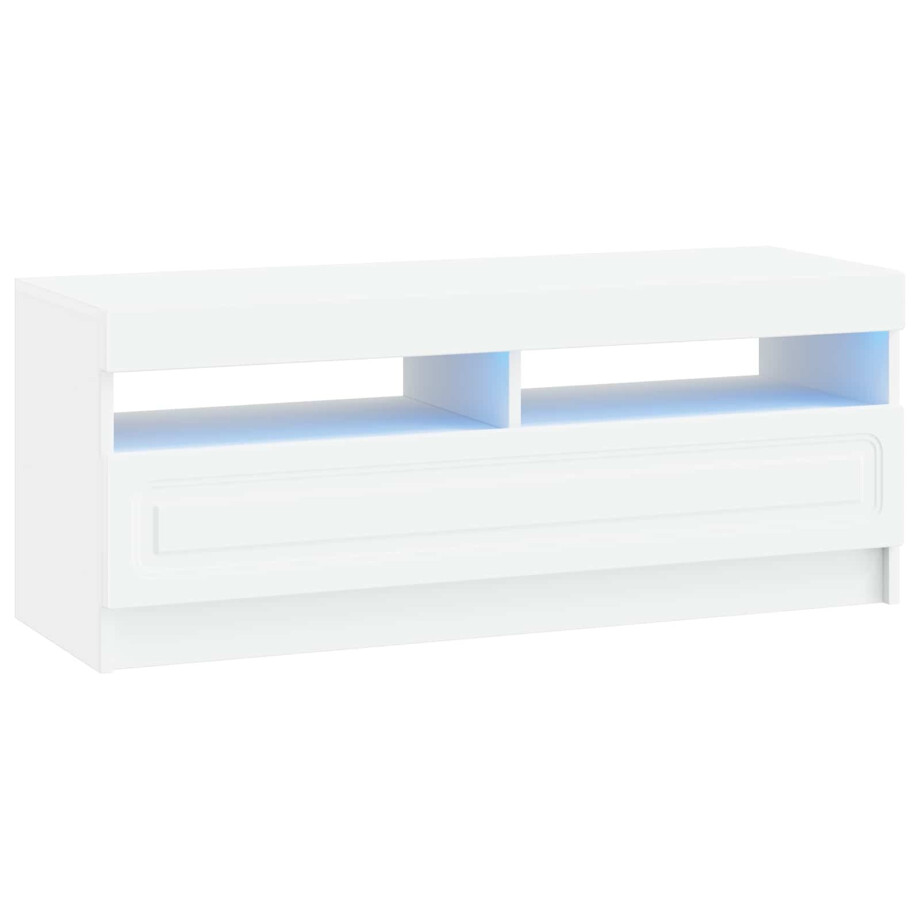 vidaXL LED tv-meubel Wit Bewerkt hout vidaXL LED tv-meubel Wit Bewerkt hout afbeelding 1