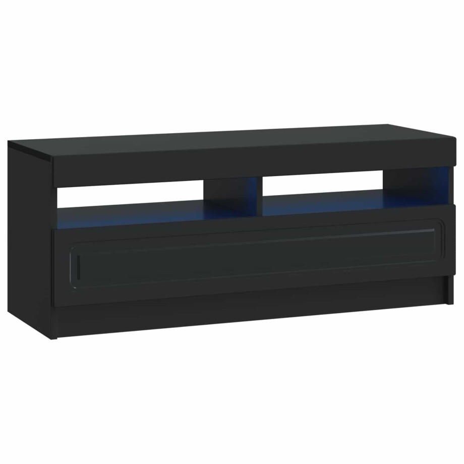 vidaXL LED tv-meubel Zwart Bewerkt hout afbeelding 1