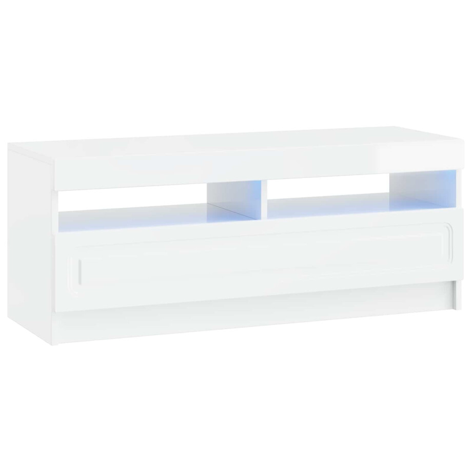 vidaXL LED tv-meubel Hoogglans Wit Bewerkt hout vidaXL LED tv-meubel Hoogglans Wit Bewerkt hout afbeelding 1