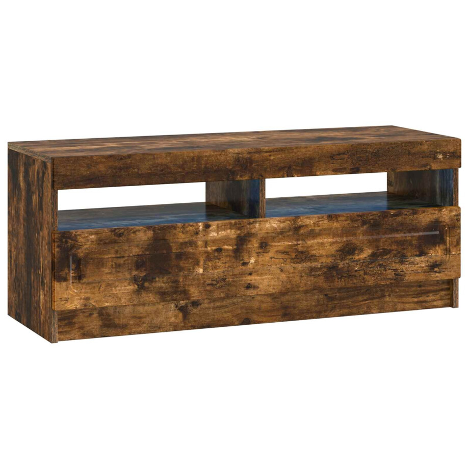 vidaXL LED tv-meubel Gerookt eiken Bewerkt hout afbeelding 1
