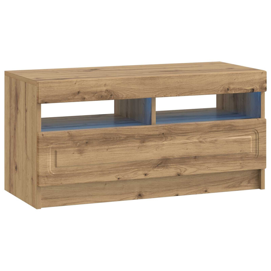 vidaXL LED tv-meubel Artisanaal eiken Bewerkt hout vidaXL LED tv-meubel Artisanaal eiken Bewerkt hout afbeelding 1