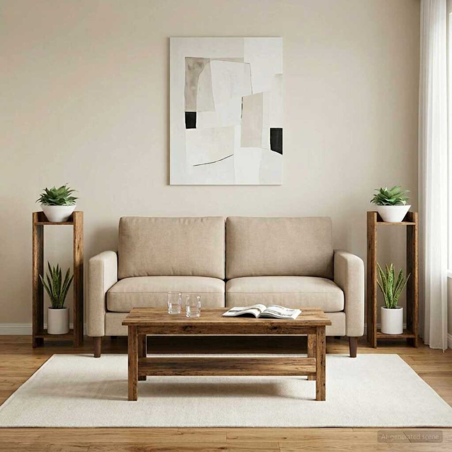 vidaXL Plantenstandaard met plank 2 pcs Oudhout 30 x 30 x 100 cm vidaXL Plantenstandaard met plank 2 pcs Oudhout 30 x 30 x 100 cm afbeelding 1