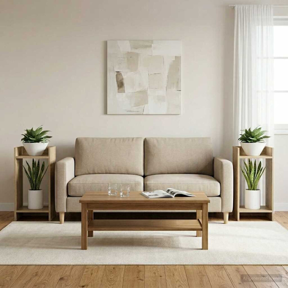 vidaXL Plantenstandaard met plank 2 pcs Sonoma Eiken 30 x 30 x 60 cm vidaXL Plantenstandaard met plank 2 pcs Sonoma Eiken 30 x 30 x 60 cm afbeelding 1