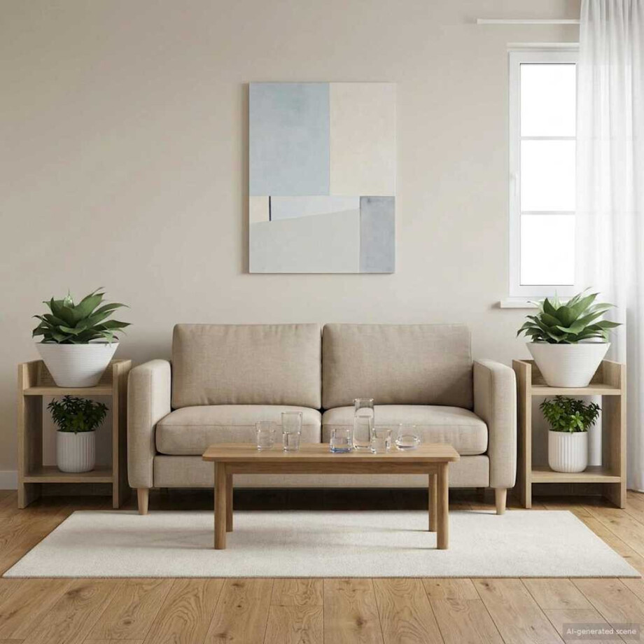 vidaXL Plantenstandaard met plank 2 pcs Sonoma Eiken 30 x 30 x 40 cm vidaXL Plantenstandaard met plank 2 pcs Sonoma Eiken 30 x 30 x 40 cm afbeelding 1