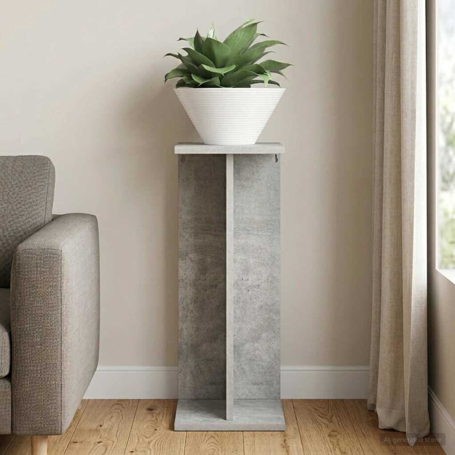 vidaXL Plantenstandaard Beton Grijs 25 x 25,5 x 60,5 cm vidaXL Plantenstandaard Beton Grijs 25 x 25,5 x 60,5 cm afbeelding 1