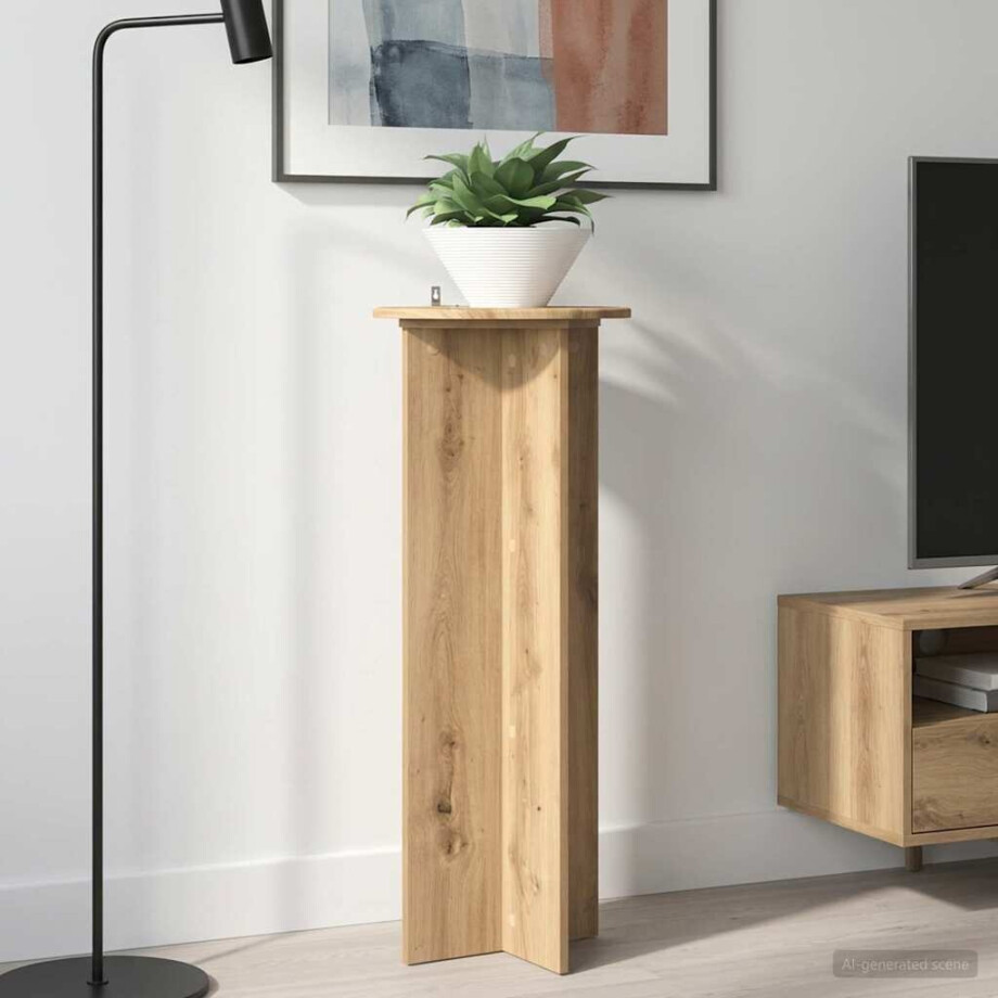 vidaXL Plantenstandaard 2 pcs Artisanaal eiken Ø40 x 100 cm vidaXL Plantenstandaard 2 pcs Artisanaal eiken Ø40 x 100 cm afbeelding 1