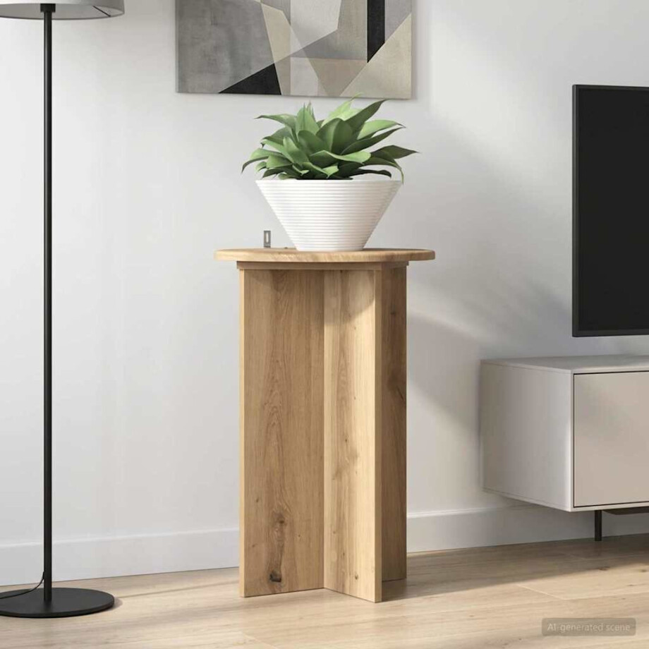vidaXL Plantenstandaard 2 pcs Artisanaal eiken Ø40 x 60 cm vidaXL Plantenstandaard 2 pcs Artisanaal eiken Ø40 x 60 cm afbeelding 1