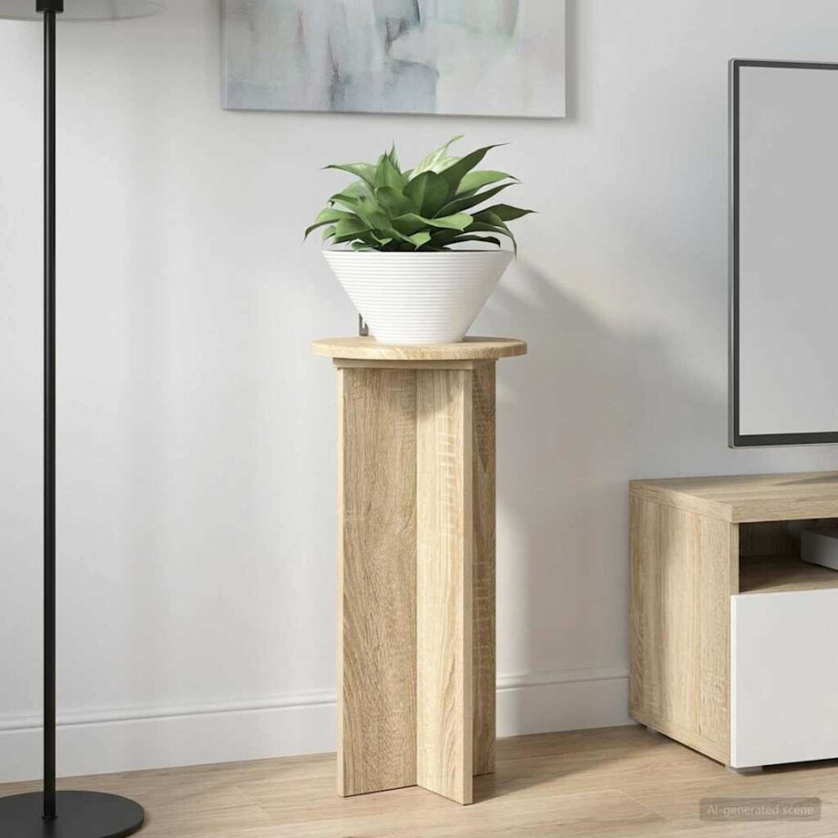 vidaXL Plantenstandaard 2 pcs Sonoma Eiken 29,5 x 29,5 x 60 cm afbeelding 1
