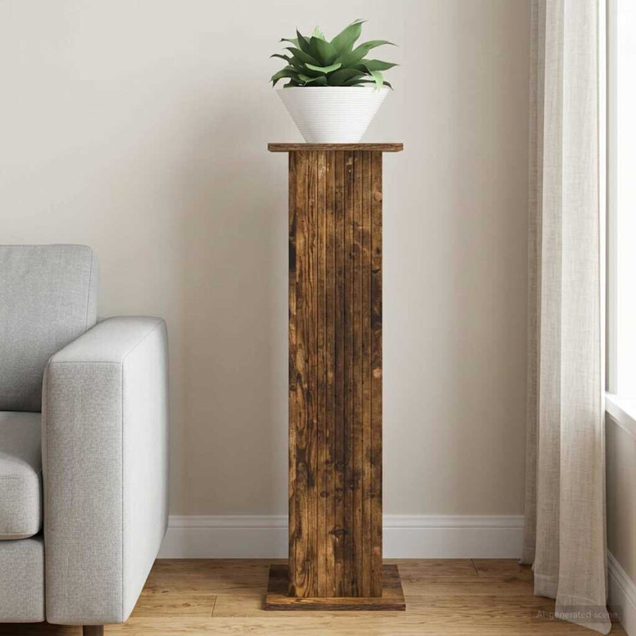vidaXL Plantenstandaard Gerookt eiken 30,5 x 30 x 100,5 cm vidaXL Plantenstandaard Gerookt eiken 30,5 x 30 x 100,5 cm afbeelding 1