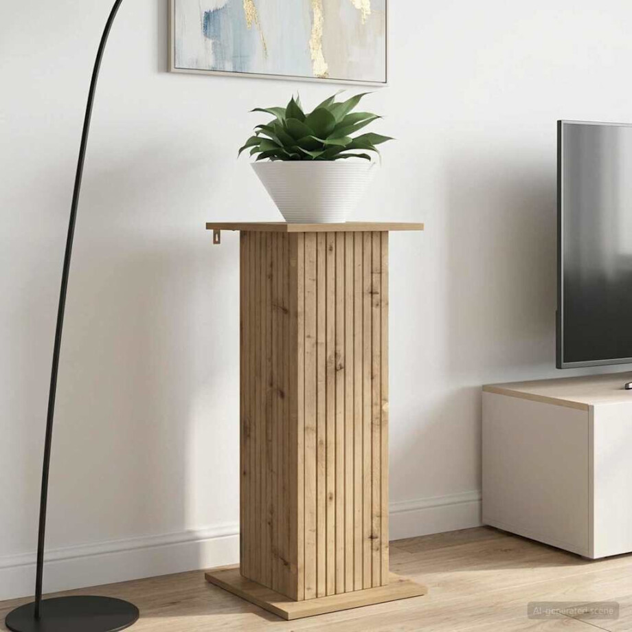 vidaXL Plantenstandaard Artisanaal eiken 30,5 x 30 x 80,5 cm afbeelding 1