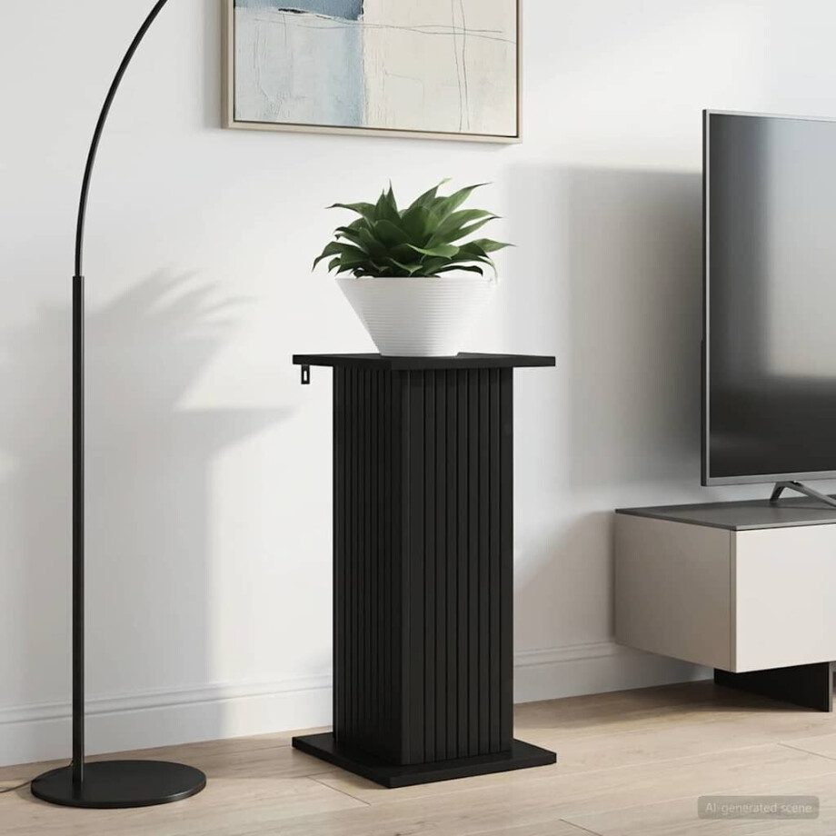 vidaXL Plantenstandaard Zwart 30,5 x 30 x 60,5 cm Bewerkt hout afbeelding 1
