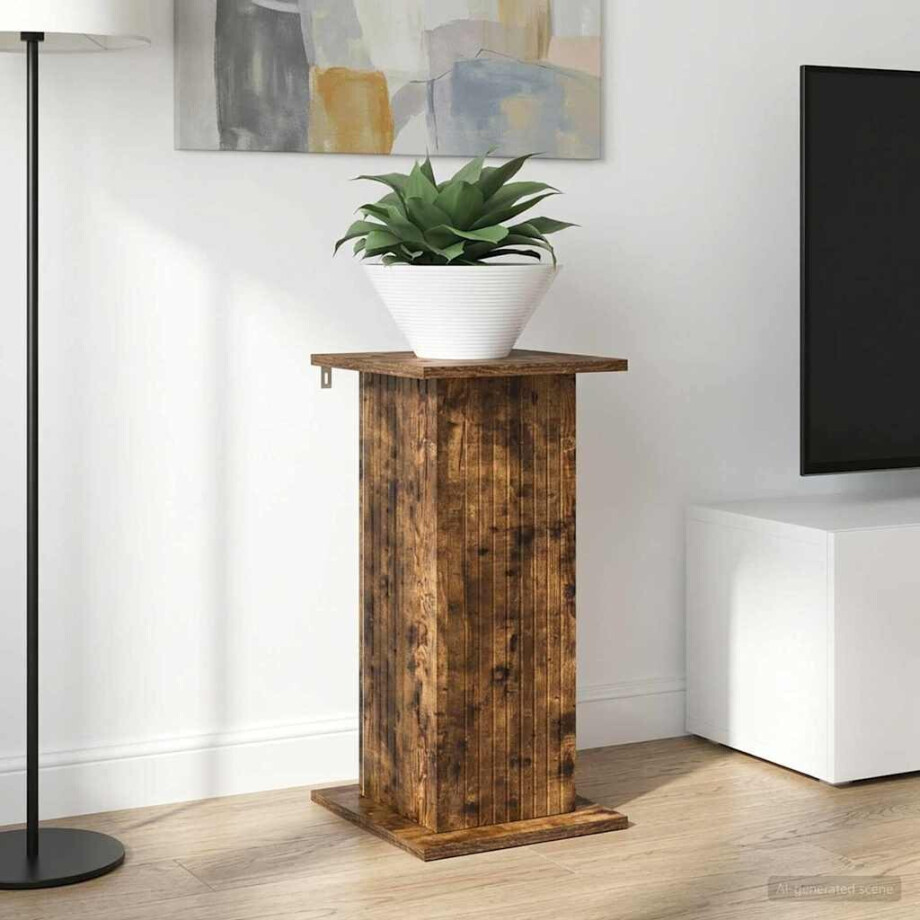vidaXL Plantenstandaard Gerookt eiken 30,5 x 30 x 60,5 cm Bewerkt hout vidaXL Plantenstandaard Gerookt eiken 30,5 x 30 x 60,5 cm Bewerkt hout afbeelding 1