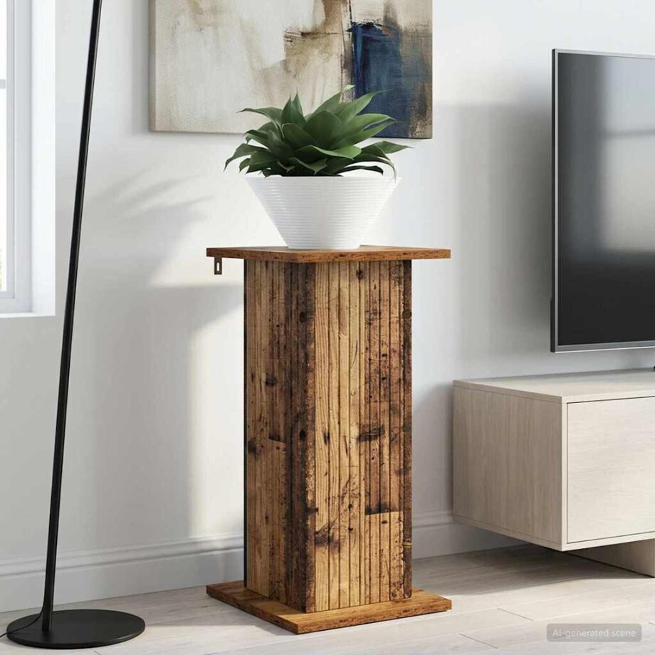 vidaXL Plantenstandaard Oud hout 30,5 x 30 x 60,5 cm Bewerkt hout afbeelding 1