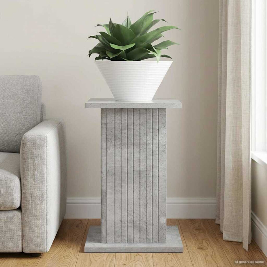 vidaXL Plantenstandaard Betongrijs 30,5 x 30 x 43 cm Bewerkt hout afbeelding 1