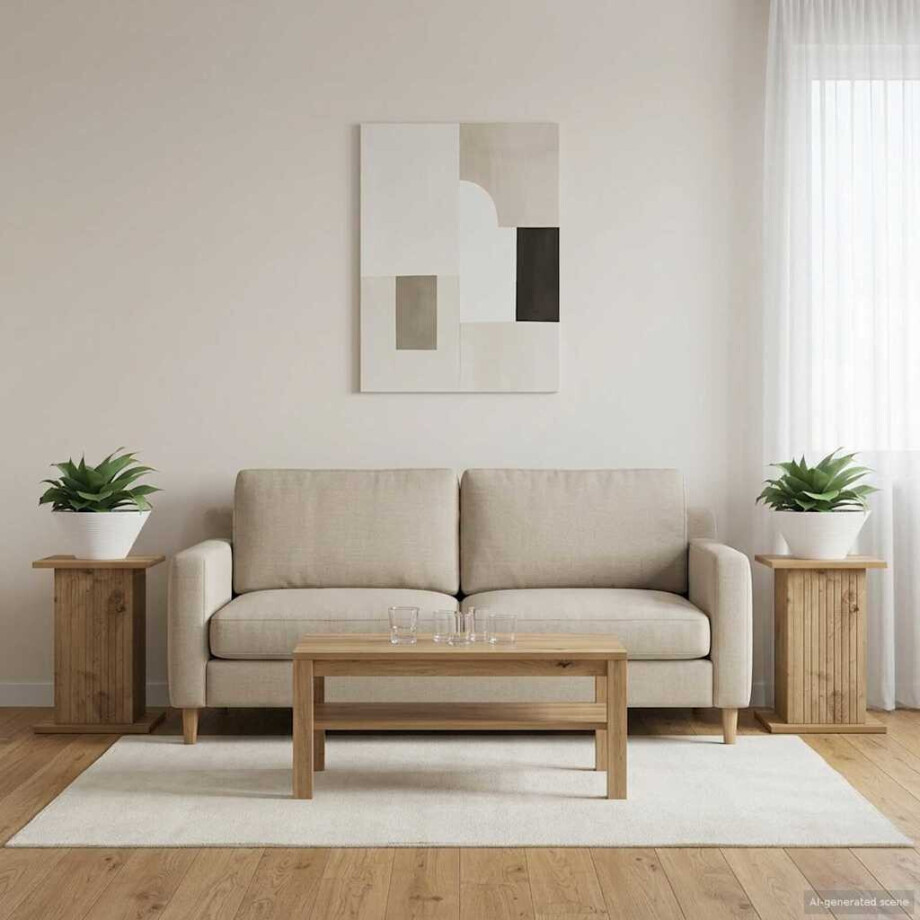 vidaXL Plantenstandaard 2 pcs Artisanaal eiken 30,5 x 30 x 43 cm vidaXL Plantenstandaard 2 pcs Artisanaal eiken 30,5 x 30 x 43 cm afbeelding 1
