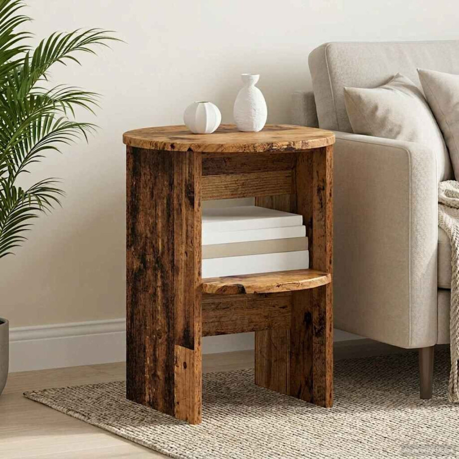 vidaXL Bijzetkast 2 pcs Oudhout Ø40 x 50 cm Geconstrueerd hout vidaXL Bijzetkast 2 pcs Oudhout Ø40 x 50 cm Geconstrueerd hout afbeelding 1