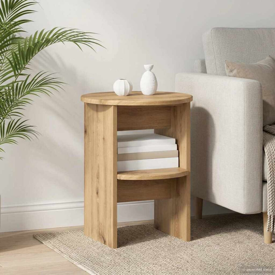 vidaXL Bijzetkast 2 pcs Artisan Eik Ø40 x 50 cm Geconstrueerd hout vidaXL Bijzetkast 2 pcs Artisan Eik Ø40 x 50 cm Geconstrueerd hout afbeelding 1