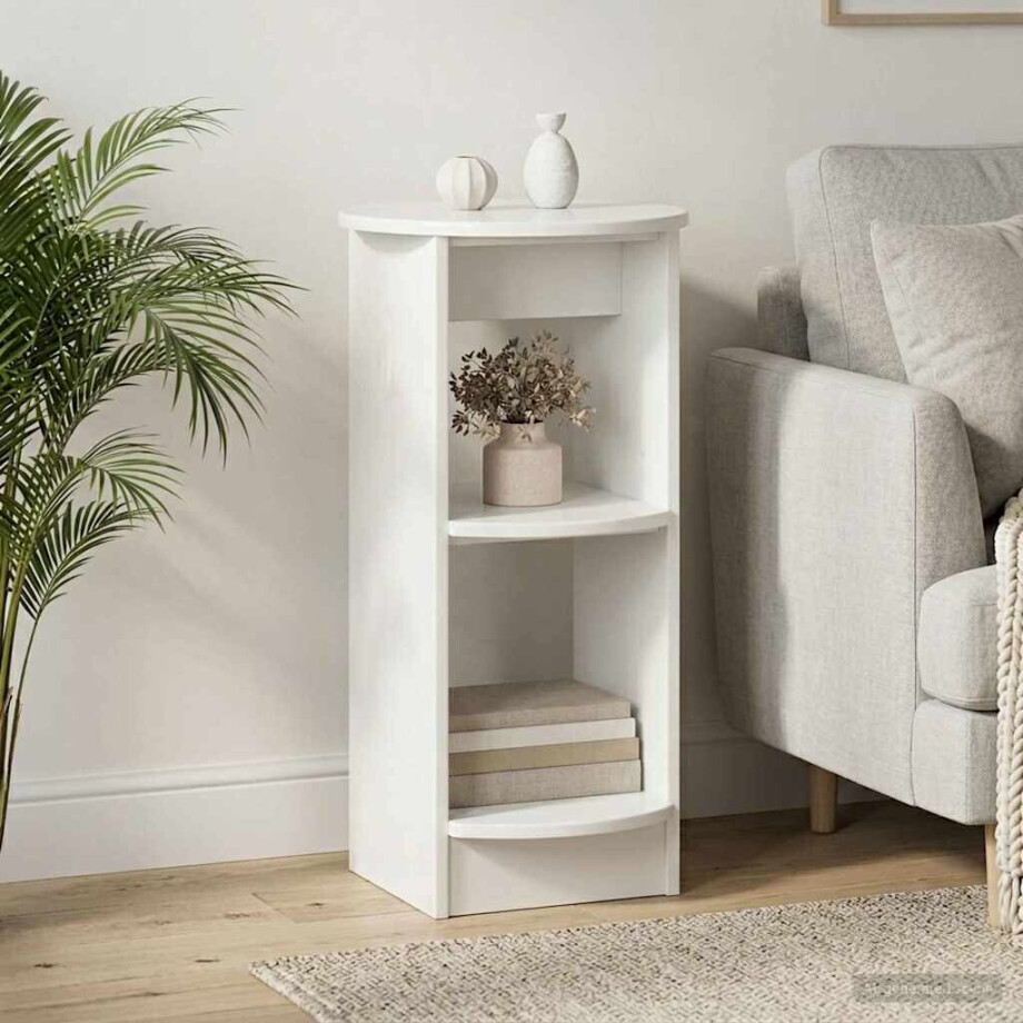 vidaXL Bijzetkast Hoogglans Wit Geconstrueerd hout afbeelding 1