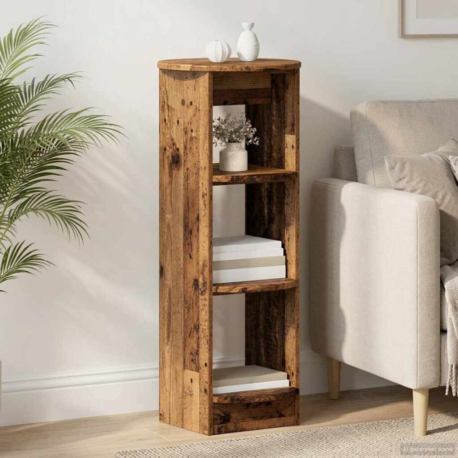 vidaXL Bijzetkast Oudhout 40 x 40 x 100 cm Geconstrueerd hout vidaXL Bijzetkast Oudhout 40 x 40 x 100 cm Geconstrueerd hout afbeelding 1
