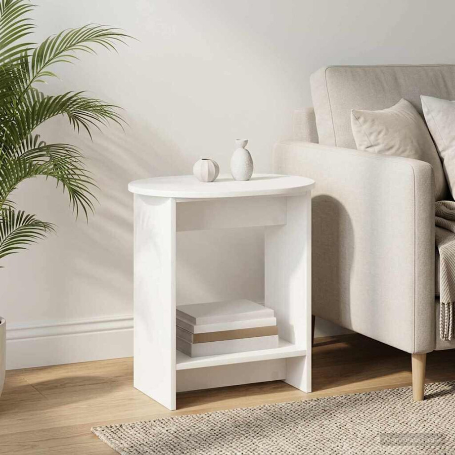 vidaXL Bijzettafel Wit 50 x 39,5 x 55 cm Bewerkt hout vidaXL Bijzettafel Wit 50 x 39,5 x 55 cm Bewerkt hout afbeelding 1