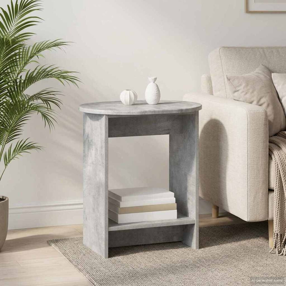 vidaXL Bijzettafel Betongrijs 50 x 39,5 x 55 cm Bewerkt hout vidaXL Bijzettafel Betongrijs 50 x 39,5 x 55 cm Bewerkt hout afbeelding 1