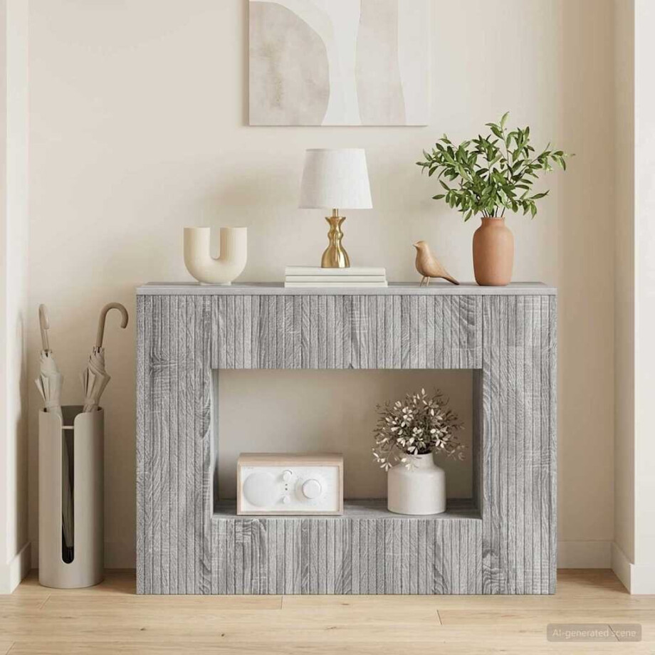 vidaXL Wandtafel Grijze Sonoma 101 x 29 x 74 cm Geconstrueerd hout afbeelding 1