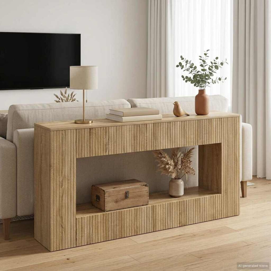 vidaXL Wandtafel Sonoma Eiken 155 x 29 x 74 cm Geconstrueerd hout vidaXL Wandtafel Sonoma Eiken 155 x 29 x 74 cm Geconstrueerd hout afbeelding 1