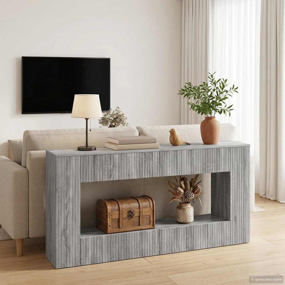 vidaXL Wandtafel Grijze Sonoma 155 x 29 x 74 cm Geconstrueerd hout afbeelding 1