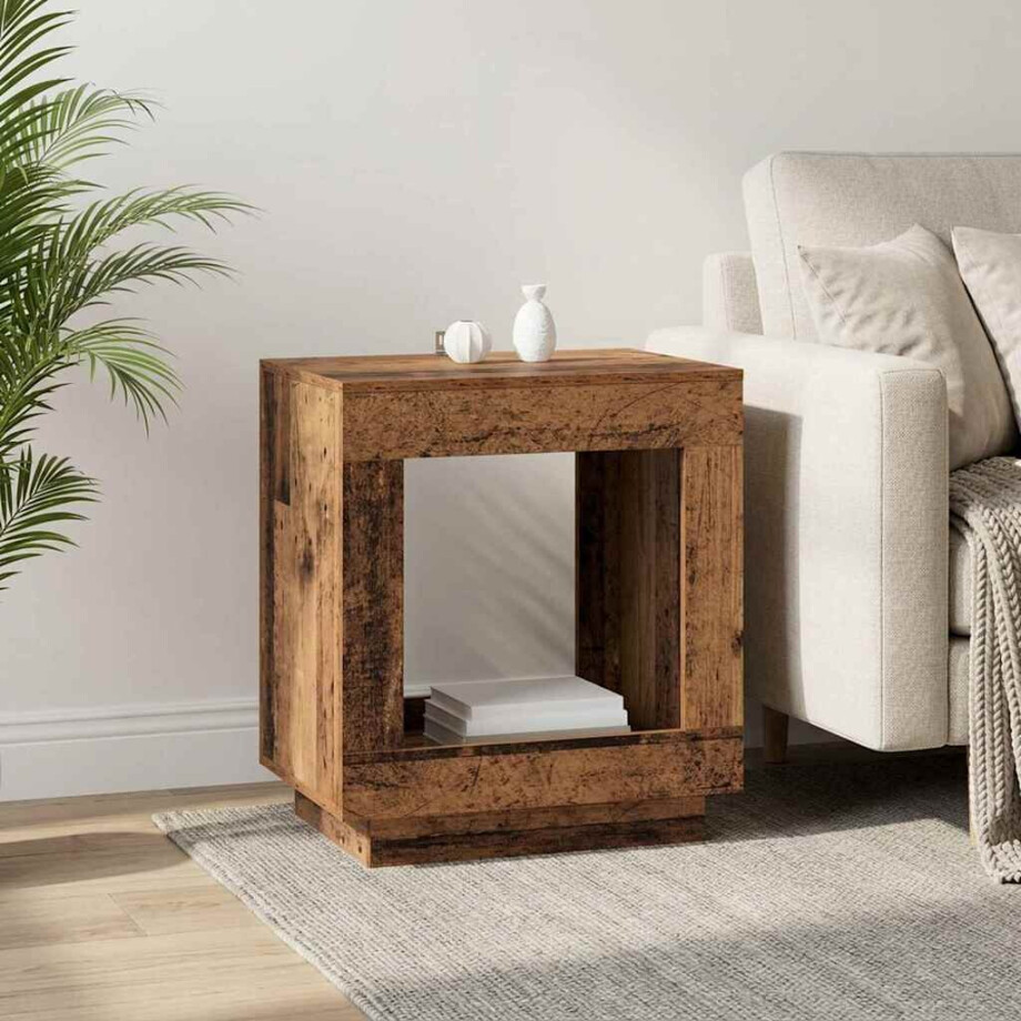 vidaXL Bijzettafel Oud hout 60 x 40 x 65 cm Bewerkt hout afbeelding 1