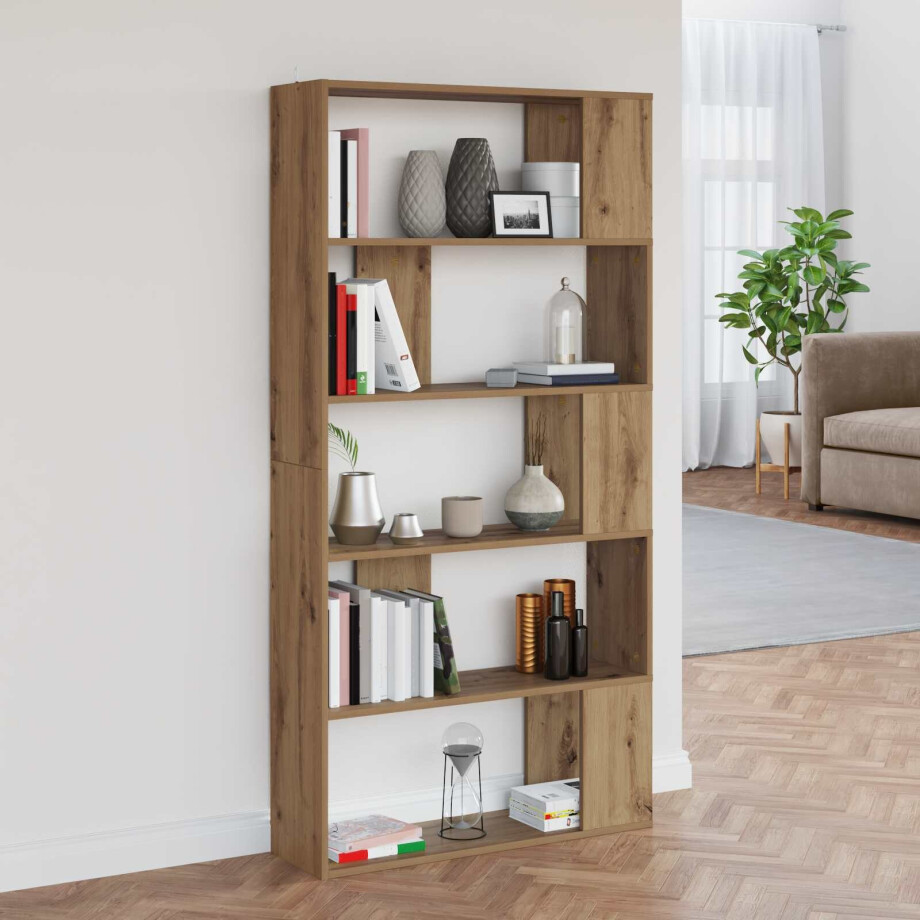 vidaXL Boekenkast Artisan Eiken 80 x 24 x 159 cm Bewerkt hout afbeelding 1