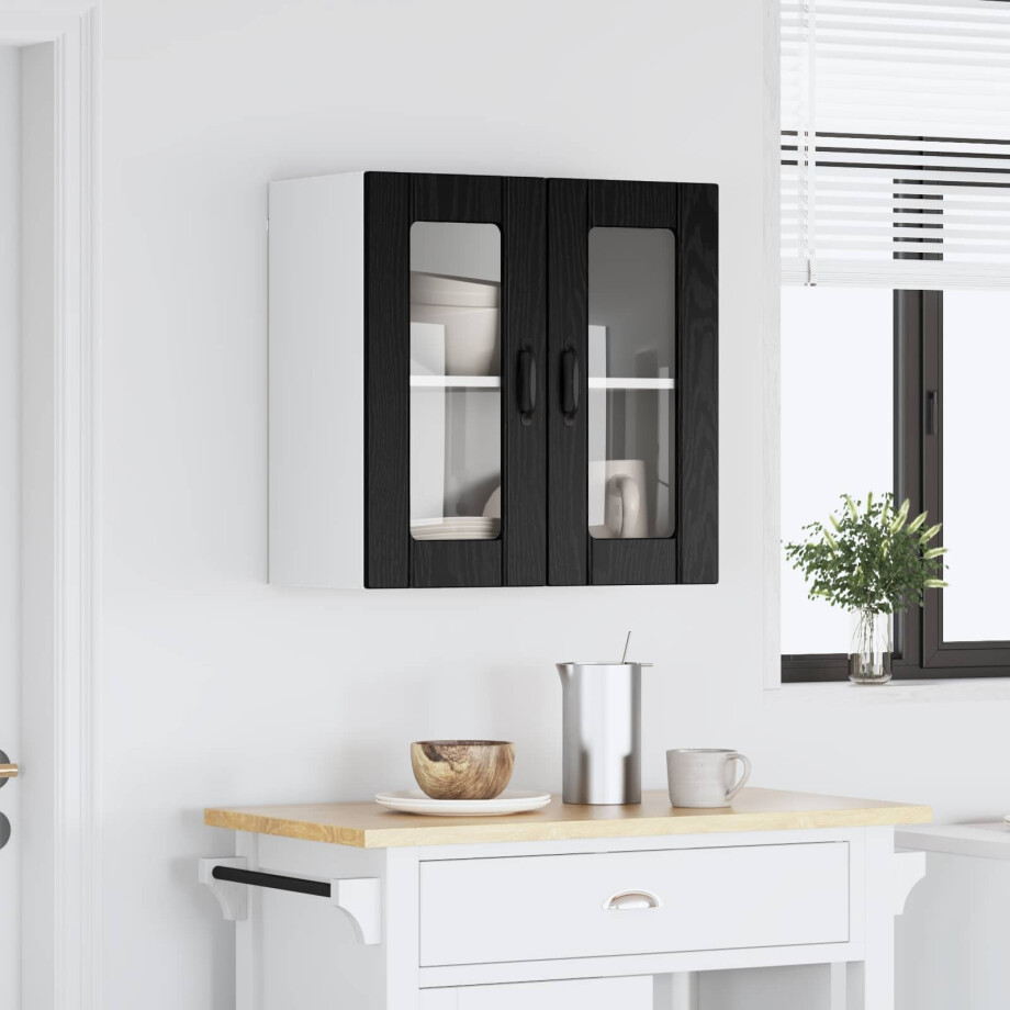 vidaXL Keukenkast Lucca Zwart eiken 60 x 31 x 60 cm Bewerkt hout afbeelding 1