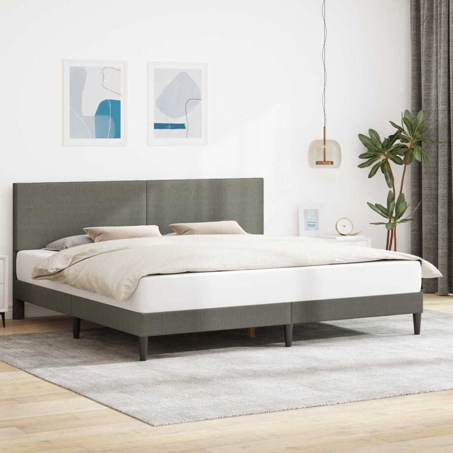 vidaXL Bedframe met hoofdeinde Lichtgrijs 180 x 200 cm Katoen Stof vidaXL Bedframe met hoofdeinde Lichtgrijs 180 x 200 cm Katoen Stof afbeelding 1